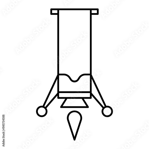 Rocket booster line icon.