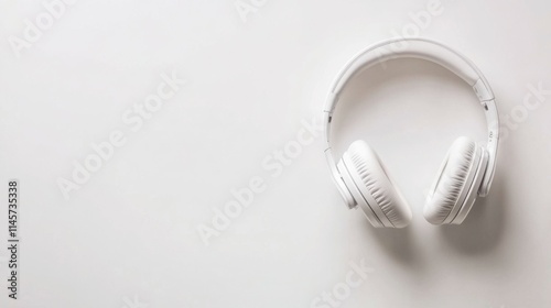 White wireless headphones on white background