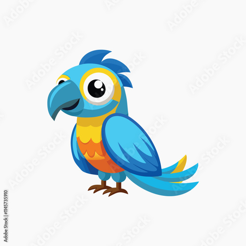 Bird of Amazonian forests. Fauna of South America. Zoo bird. Vector illustration.