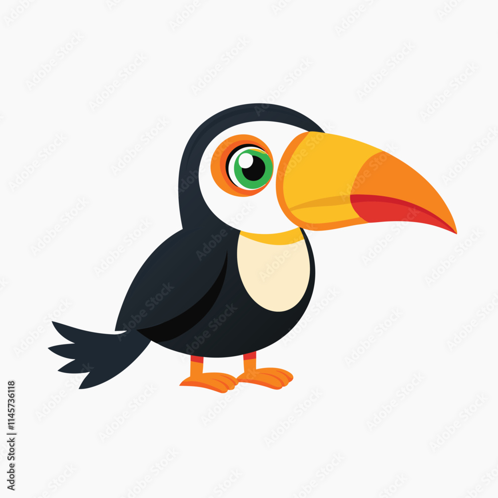 Naklejka premium Bird of Amazonian forests. Fauna of South America. Zoo bird. Vector illustration.