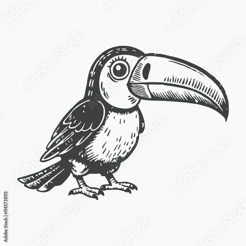 cute parrot illustrator in flat desin style. hyancinth macaw icon in cartoon style isolated on white background photo