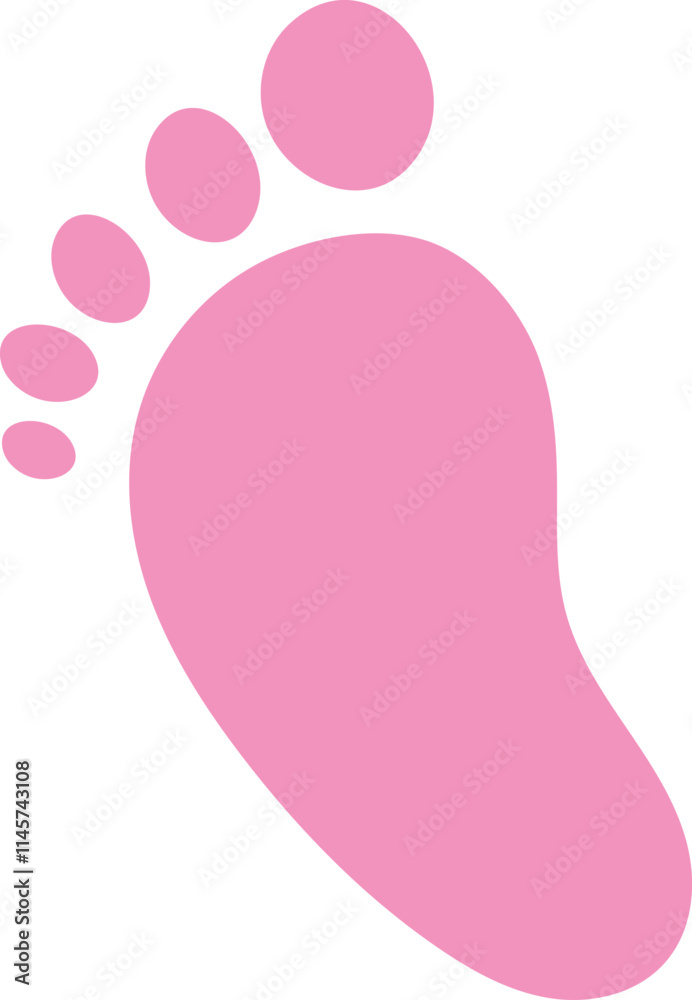 Baby Girl Footprint Vector Illustration Baby Girl Footprint Vector Illustration