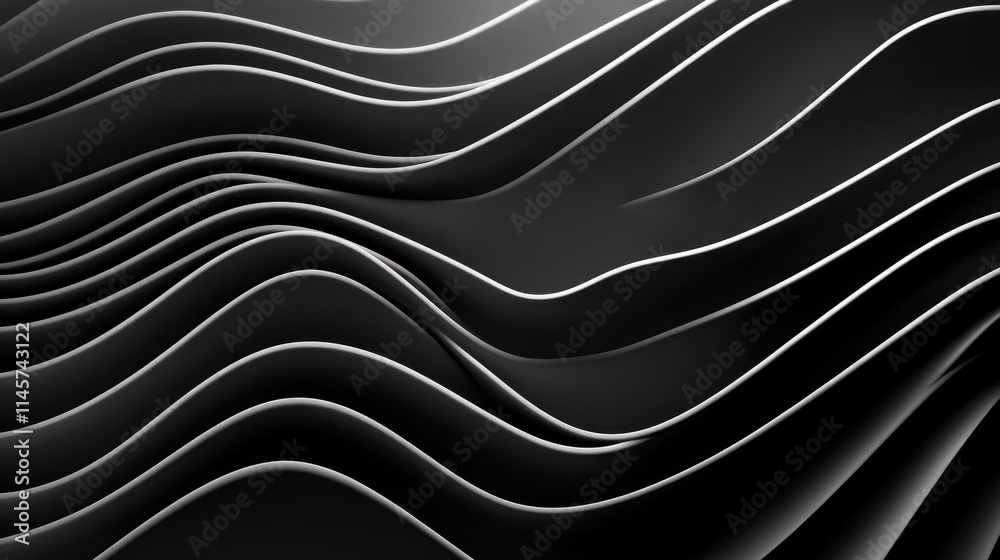 Abstract dark gray wavy lines background. Abstract dark gray wavy lines background.