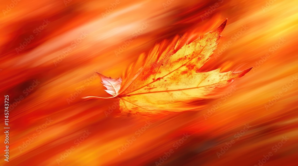 Vibrant Abstract Autumn Leaf with Motion Blur in Rich Orange and Yellow Tones Evoking Nature's Autumnal Beauty Vibrant Abstract Autumn Leaf with Motion Blur in Rich Orange and Yellow Tones Evoking Nature's Autumnal Beauty