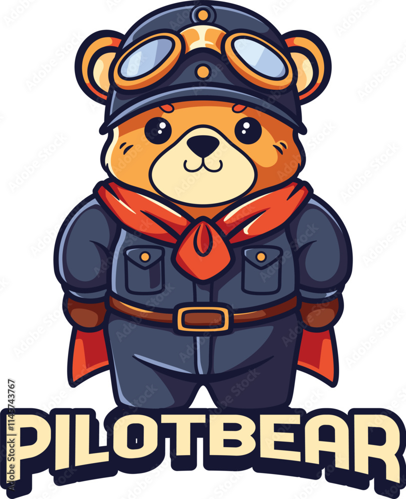 Naklejka premium Pilot Bear