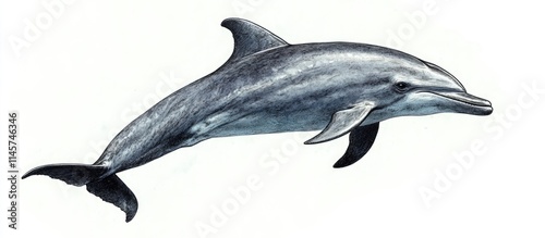 Rough toothed dolphin swimming gracefully in the ocean captured during a thrilling whale watching excursion in its natural habitat