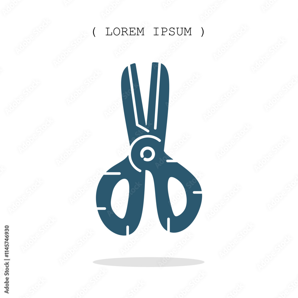 Fototapeta premium Vector symbol. Scissors icon illustration. Stock vector symbol illustration design.