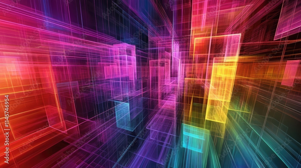 Fractal patterns in vibrant colors representing the fusion of science, technology, and creative imagination in a digital landscape. Fractal patterns in vibrant colors representing the fusion of science, technology, and creative imagination in a digital landscape.