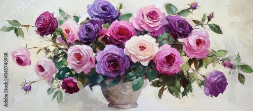 Beautiful floral arrangement of roses in a decorative vase showcasing vibrant colors ideal for home decor and interior design inspiration