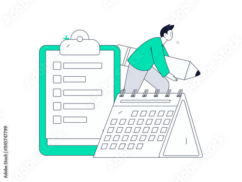 Invite friends to conduct questionnaire flat vector concept operation hand drawn illustration
