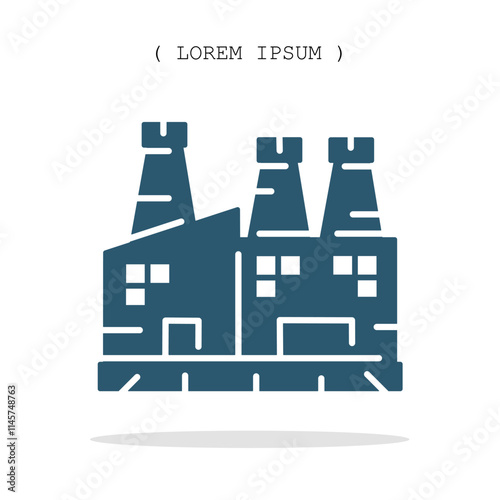 Vector symbol. Factory icon illustration. Stock vector symbol illustration design.