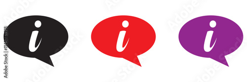 Info hint tip icon logo simple red green pictogram vector, i manual ui help desk advice bubble, information glyph label thin line art outline linear clipart graphic, round square button image sign