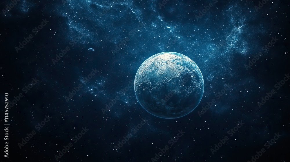 Fototapeta premium Earth and its moon hang in the vastness of space, a dark universe background for adventure and exploration, a wallpaper design showcasing the beauty of our planet and its satellite.