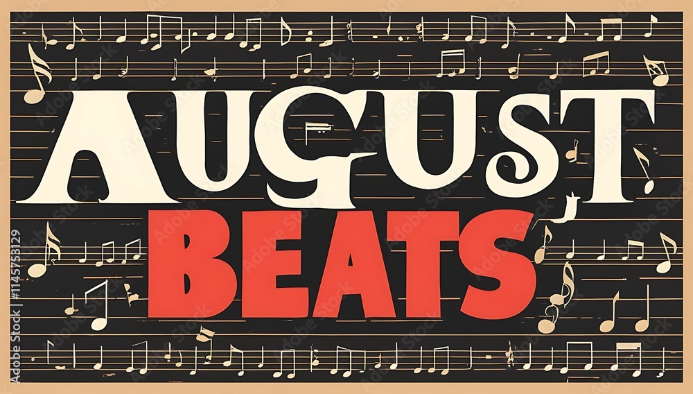 Obraz premium August Beats A Musical Month Poster Design