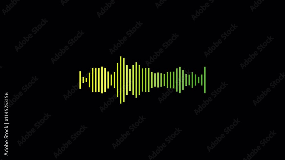 Line audio wave visualization voice record, sound wave animation on ...