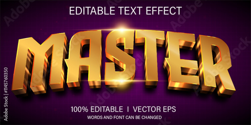 master vector text effect with modern style design