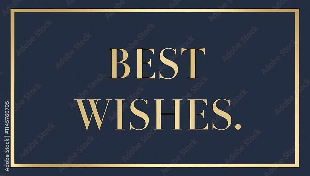 Gold Best Wishes on Dark Blue Background Gold Best Wishes on Dark Blue Background
