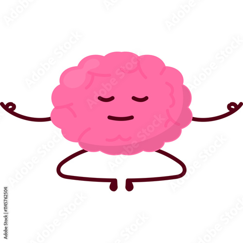 Brain Mental Health Character Illustration