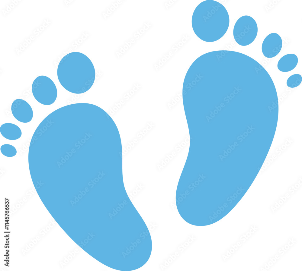 Gentle Blue Baby Footprints Vector Graphic Design Gentle Blue Baby Footprints Vector Graphic Design