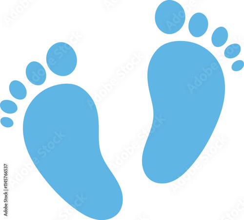 Gentle Blue Baby Footprints Vector Graphic Design