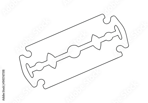 Continuous One-Line Drawing of Double-Edge Blades - Minimalist Sharp Tool Art