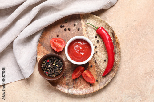 Red chili pepper, ketchup, ...