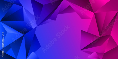 3D Abstract geometric triangle shapes tech theme background