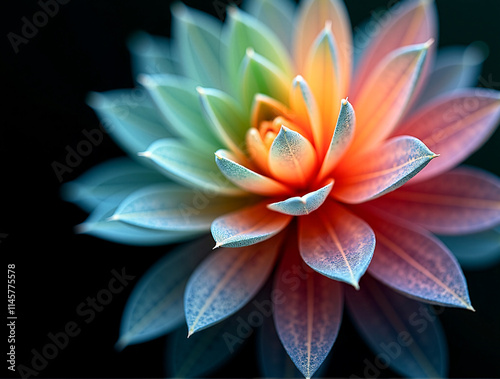Vibrant succulent flower close up view