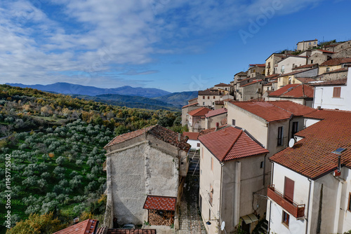 The landscape around Corleto Monforte, a small town in the province of Salerno, Italy. photo