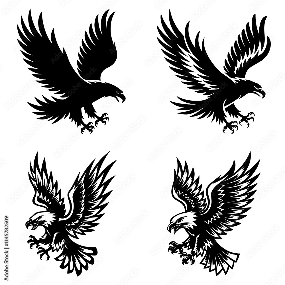Fototapeta premium Eagle Silhouette PNG