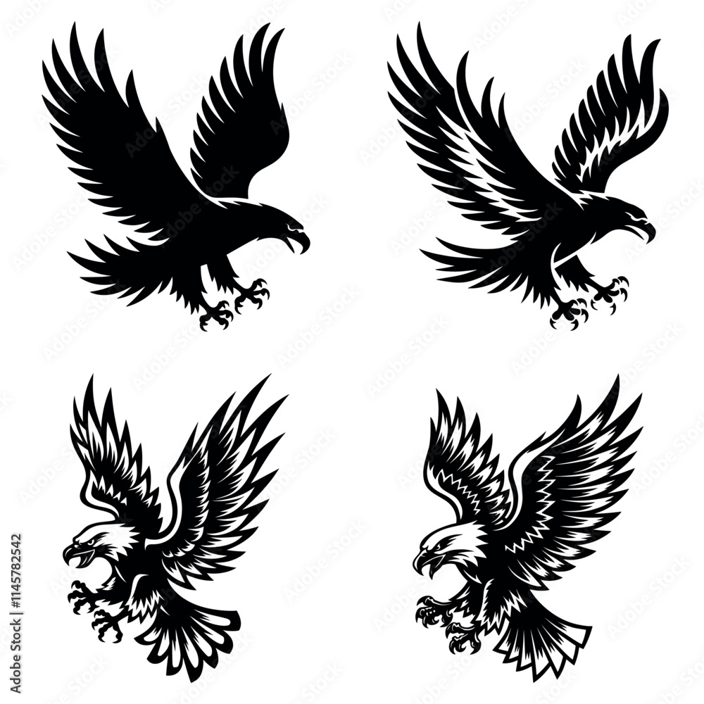 Obraz premium Eagle Silhouette Vector Images