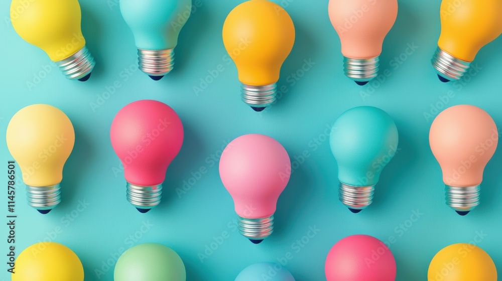 A cluster of colorful light bulbs with different shapes and sizes, representing the diversity and interconnectedness of thoughts and ideas.