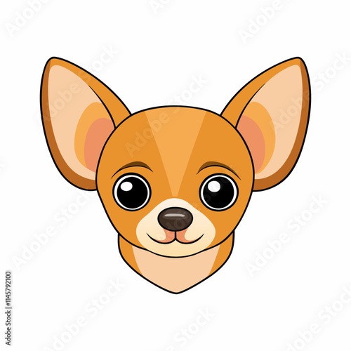 Cute Chihuahua Dog Head vector cartoon illustration
