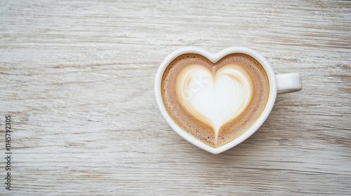 Heart-Shaped Latte: A heart...