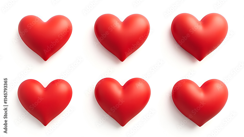 LOVE hearts icons isolated on white background 