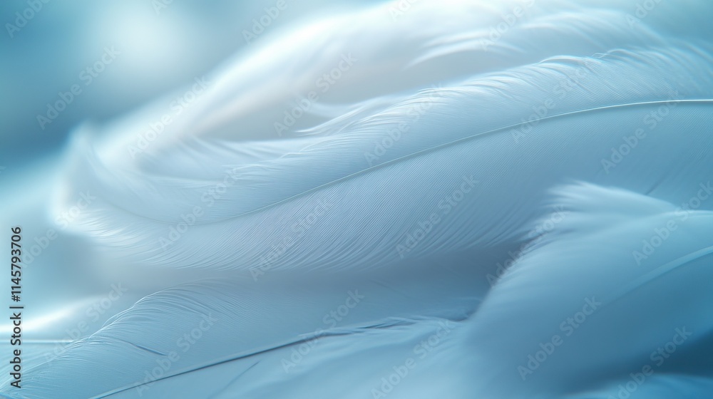 Obraz premium Soft feathers create a natural texture with plume and fluffy color, showcasing the fragile beauty of swan and bird feathers for art wallpaper and smooth background.