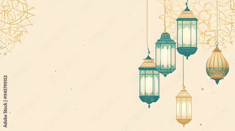Elegant Ornate Lanterns Hanging Festive Ramadan Decor Elegant Ornate Lanterns Hanging Festive Ramadan Decor