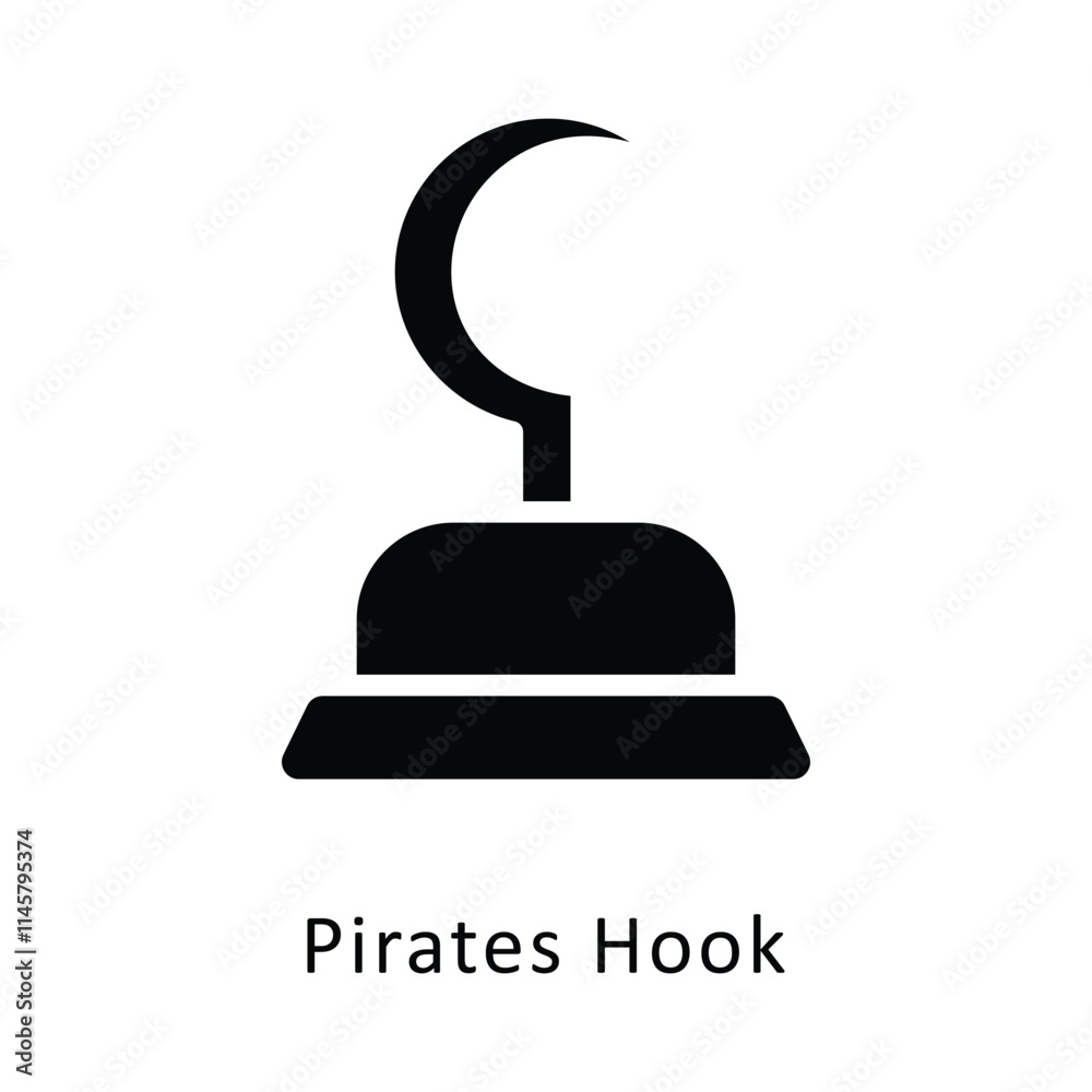 Pirates Hook Vector Gylph Icon. Eps 10 file Pirates Hook Vector Gylph Icon. Eps 10 file
