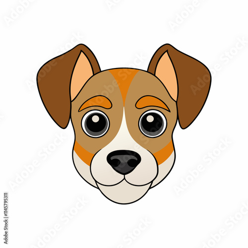 Cute Bernard Dog Head vector cartoon illustration