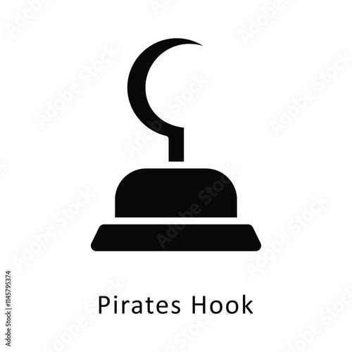 Pirates Hook  Vector Gylph Icon. Eps 10 file 