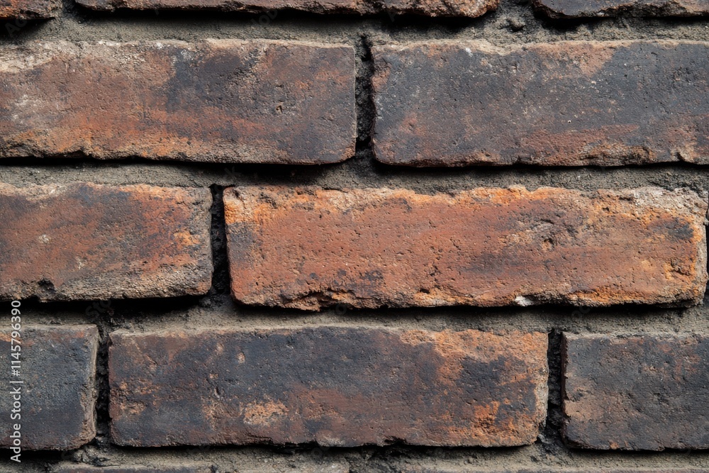 Detailed Close-Up of Brickwork with Mortar Joint for Architectural and Construction Visuals