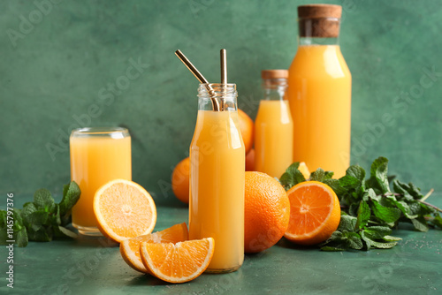 Fresh orange juice in glass...