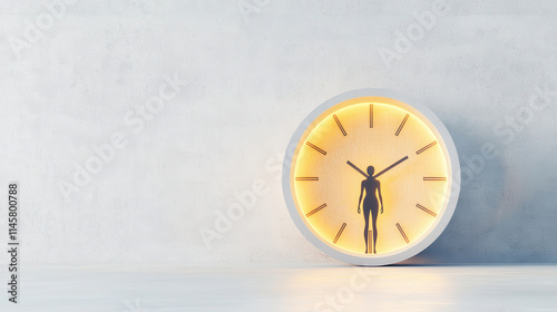 Wallpaper Mural silhouette of person inside glowing clock design Torontodigital.ca