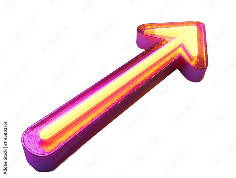 Isolated Neon Purple Arrow Pointing Up Right Isolated Neon Purple Arrow Pointing Up Right