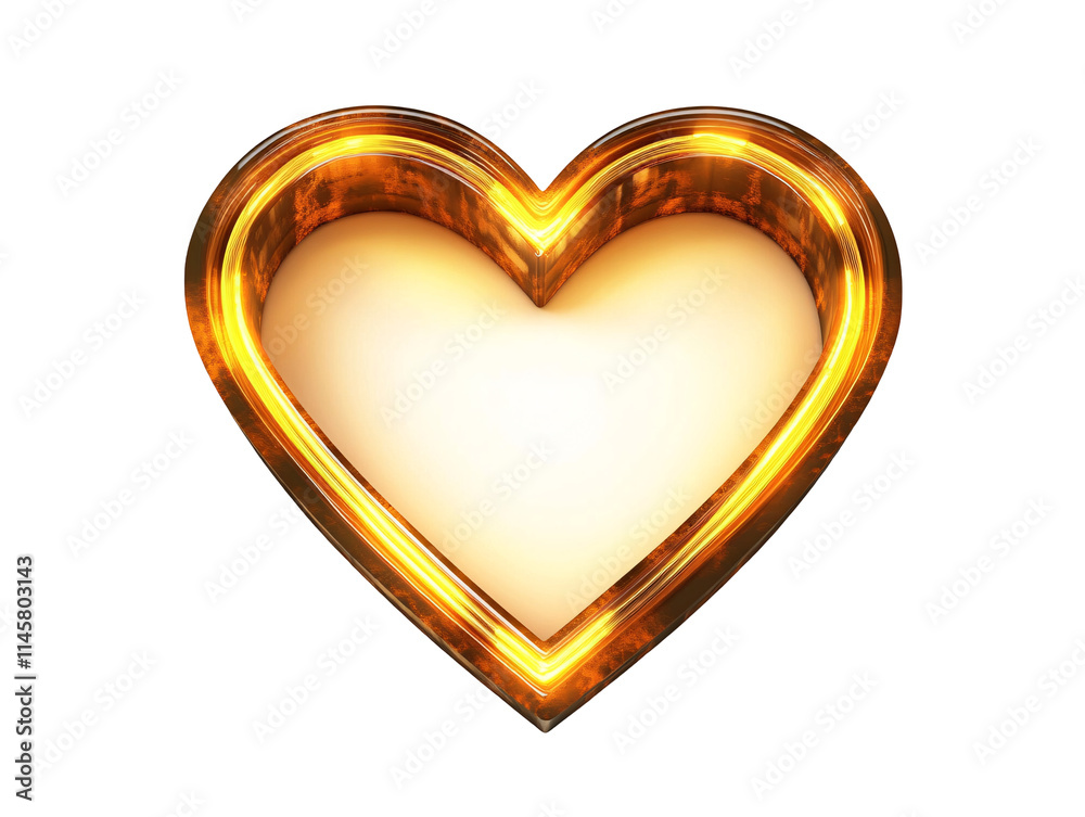 Isolated Golden Framed Heart Isolated Golden Framed Heart