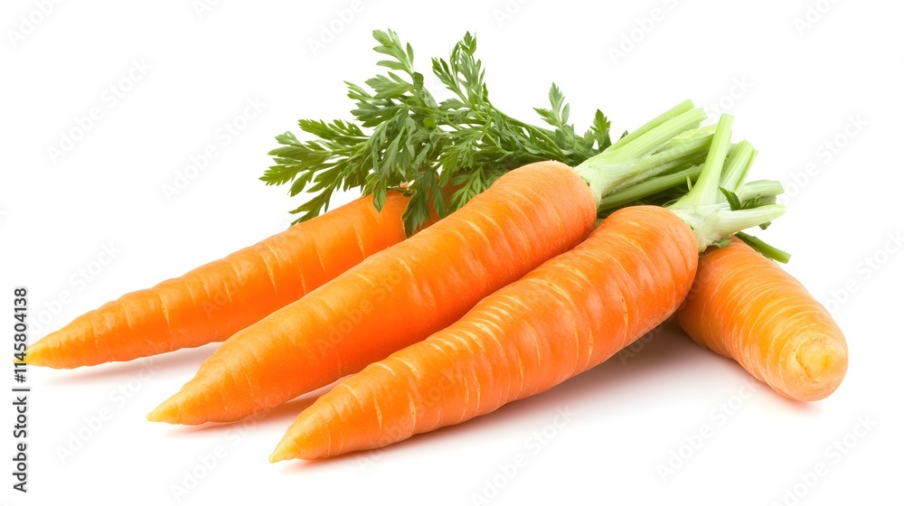 Fresh Orange Carrots with Green Tops Isolated Fresh Orange Carrots with Green Tops Isolated