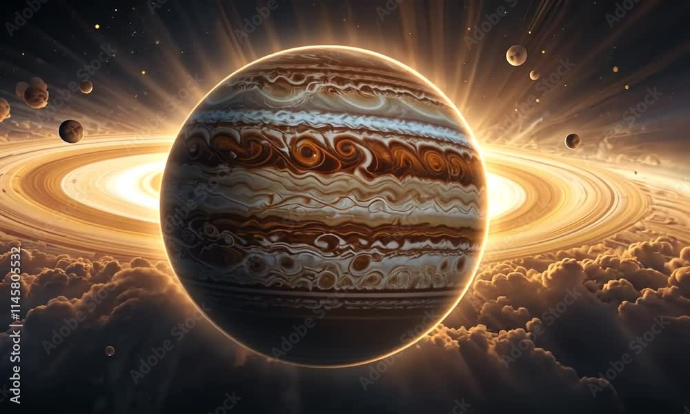 Majestic Jupiter: A Celestial Tapestry of Rings and Moons