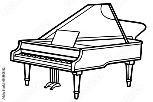 Harpsichord line art illustration