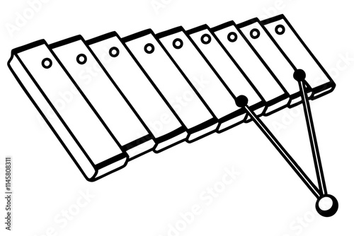 Xylophone line art illustration