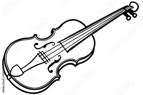 Violin line art illustration